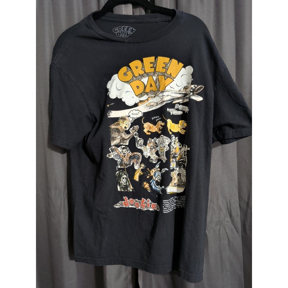 Green Day Mens M Black Dookie Album Graphic T Shirt Punk Rock Band Tee